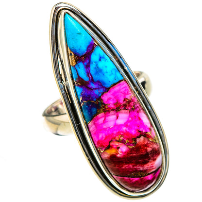 Kingman Pink Dahlia Turquoise Rings handcrafted by Ana Silver Co - RING126582 - Photo 2