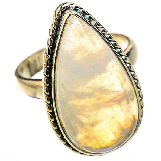 Rainbow Moonstone Rings handcrafted by Ana Silver Co - RING126598 - Photo 2