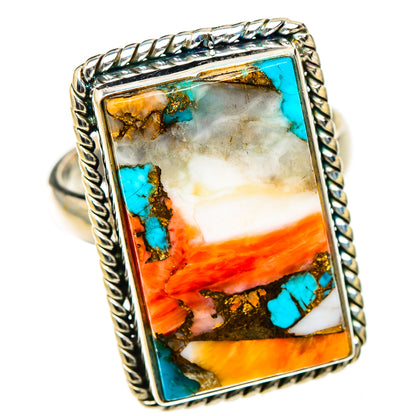 Spiny Oyster Turquoise Rings handcrafted by Ana Silver Co - RING126604 - Photo 2