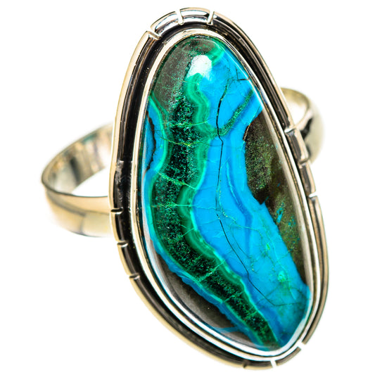Malachite In Chrysocolla Rings handcrafted by Ana Silver Co - RING126608 - Photo 2