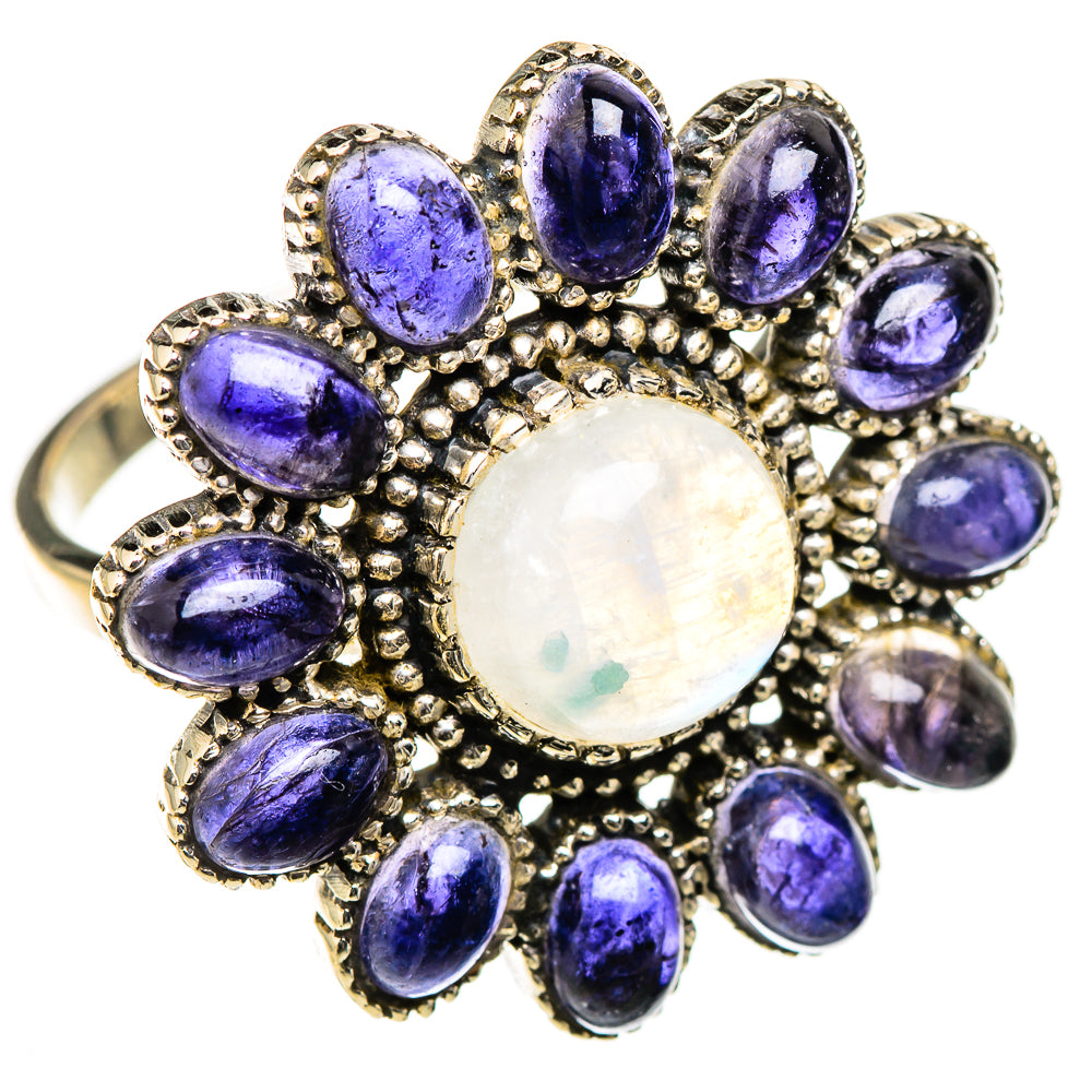 Rainbow Moonstone Rings handcrafted by Ana Silver Co - RING126616 - Photo 2