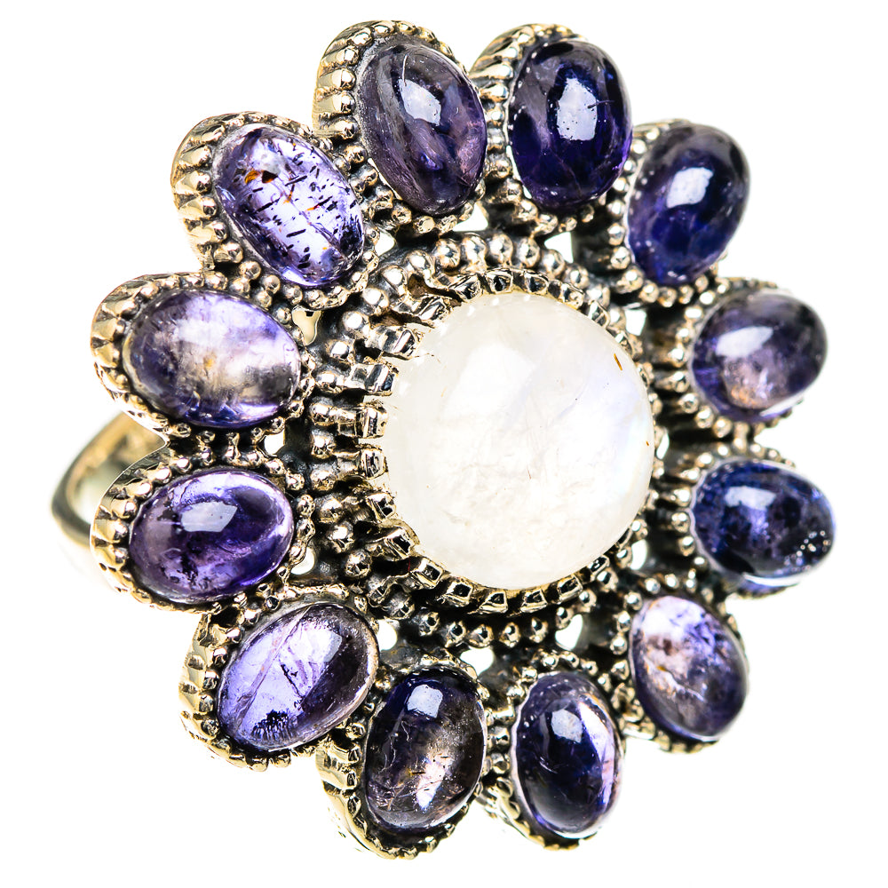 Rainbow Moonstone Rings handcrafted by Ana Silver Co - RING126618 - Photo 2