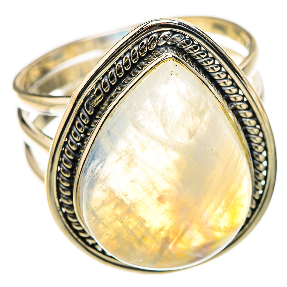 Rainbow Moonstone Rings handcrafted by Ana Silver Co - RING126621 - Photo 2