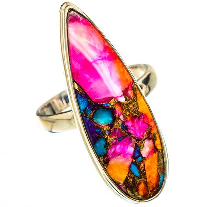 Kingman Pink Dahlia Turquoise Rings handcrafted by Ana Silver Co - RING126623 - Photo 2