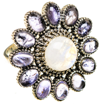 Rainbow Moonstone Rings handcrafted by Ana Silver Co - RING126638 - Photo 2