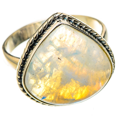 Rainbow Moonstone Rings handcrafted by Ana Silver Co - RING126642 - Photo 2