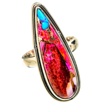 Kingman Pink Dahlia Turquoise Rings handcrafted by Ana Silver Co - RING126644 - Photo 2