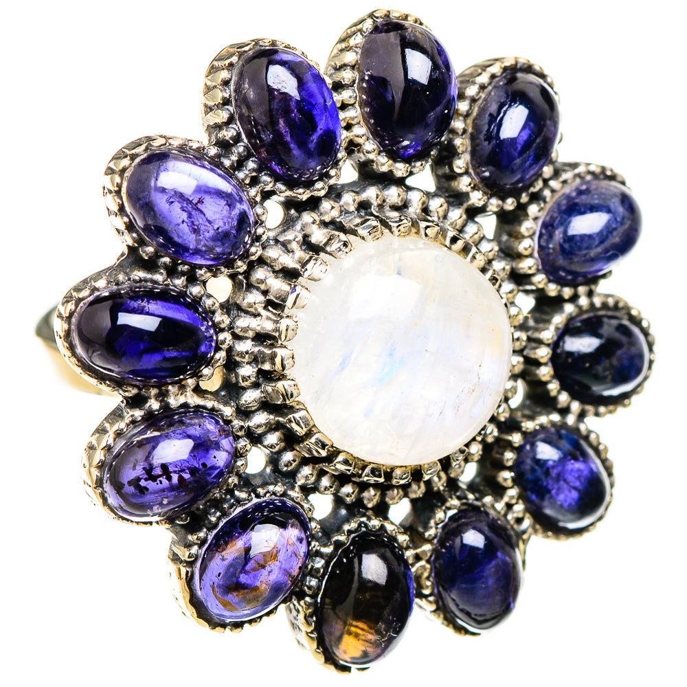 Rainbow Moonstone Rings handcrafted by Ana Silver Co - RING126661 - Photo 2