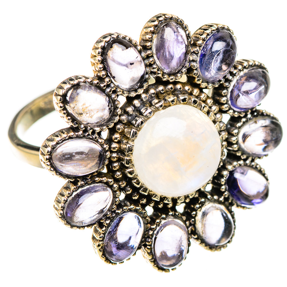 Rainbow Moonstone Rings handcrafted by Ana Silver Co - RING126663 - Photo 2
