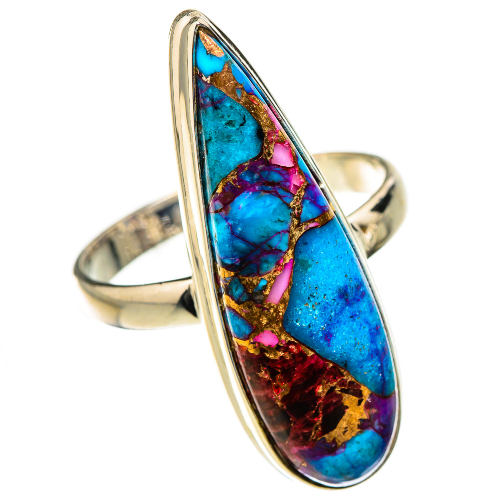 Spiny Oyster Turquoise Rings handcrafted by Ana Silver Co - RING126670 - Photo 2