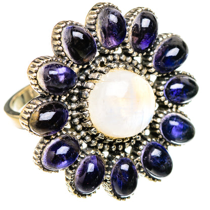 Rainbow Moonstone Rings handcrafted by Ana Silver Co - RING126682 - Photo 2