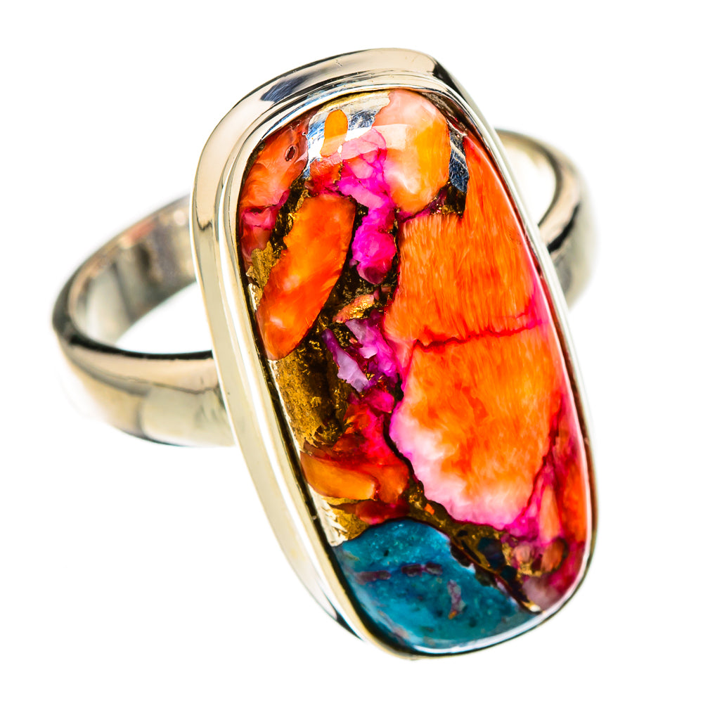 Kingman Pink Dahlia Turquoise Rings handcrafted by Ana Silver Co - RING126702 - Photo 2