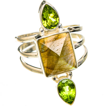 Labradorite, Peridot Rings handcrafted by Ana Silver Co - RING126712 - Photo 2