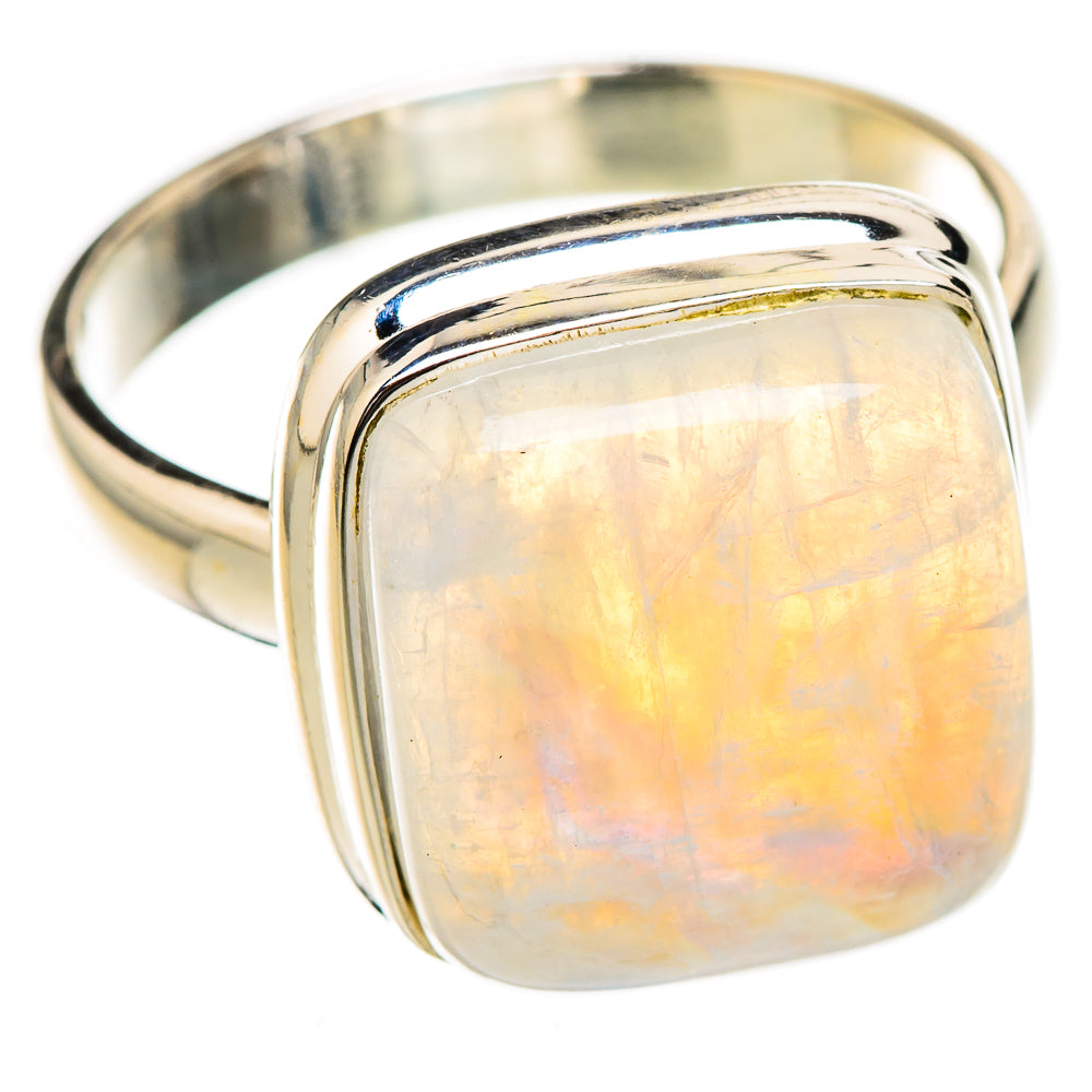Rainbow Moonstone Rings handcrafted by Ana Silver Co - RING126718 - Photo 2