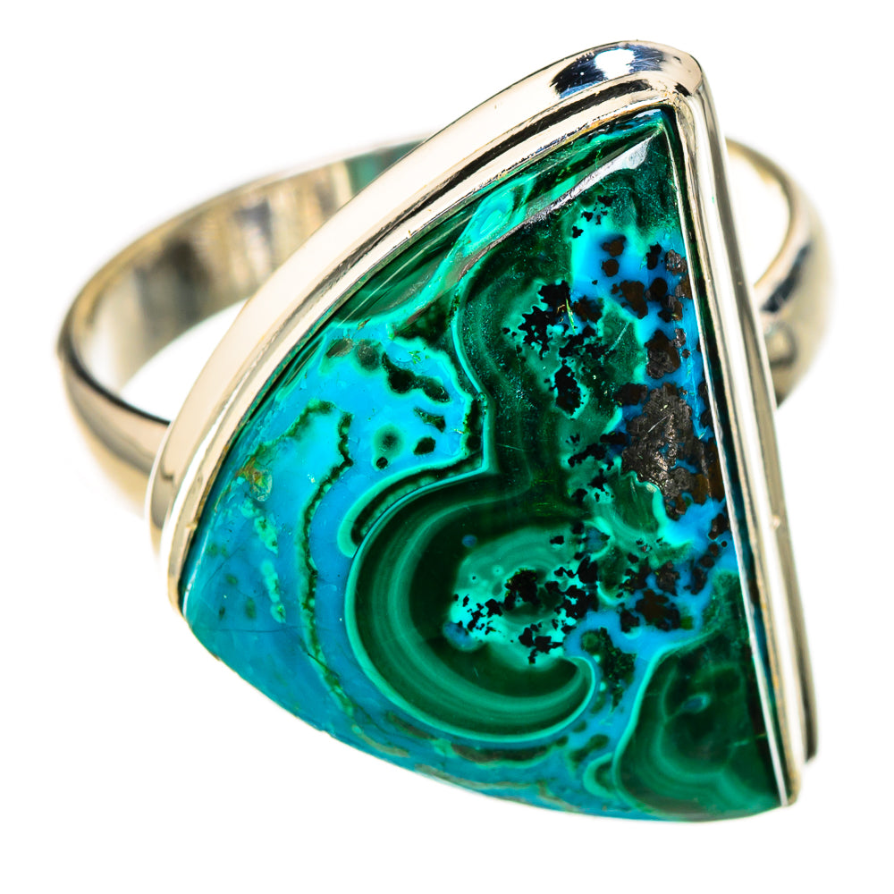 Malachite In Chrysocolla Rings handcrafted by Ana Silver Co - RING126736 - Photo 2