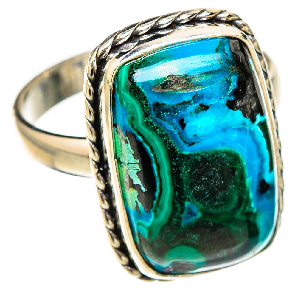 Malachite In Chrysocolla Rings handcrafted by Ana Silver Co - RING126738 - Photo 2