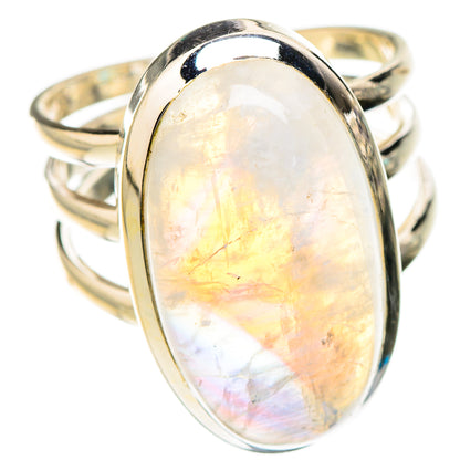 Rainbow Moonstone Rings handcrafted by Ana Silver Co - RING126770 - Photo 2