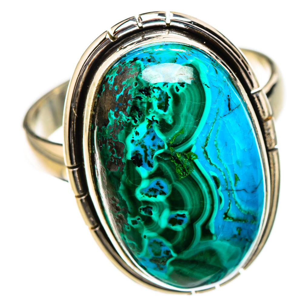 Malachite In Chrysocolla Rings handcrafted by Ana Silver Co - RING126773 - Photo 2