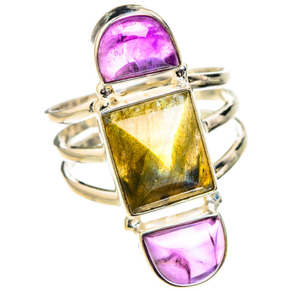 Labradorite, Amethyst Rings handcrafted by Ana Silver Co - RING126787 - Photo 2