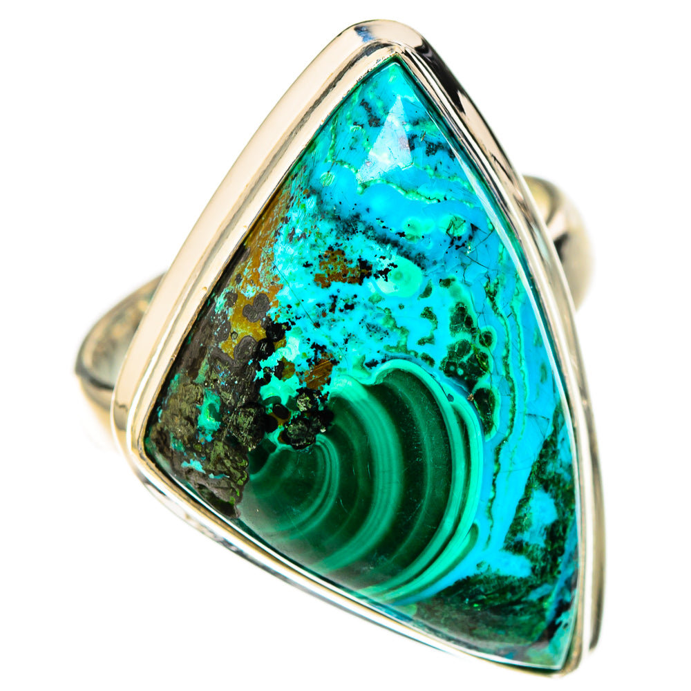 Malachite In Chrysocolla Rings handcrafted by Ana Silver Co - RING126799 - Photo 2