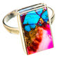 Kingman Pink Dahlia Turquoise Rings handcrafted by Ana Silver Co - RING126800 - Photo 2