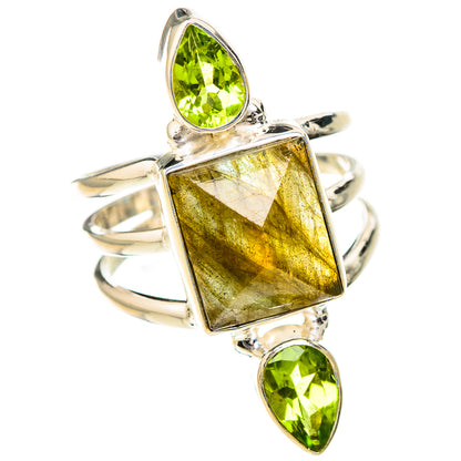 Labradorite, Peridot Rings handcrafted by Ana Silver Co - RING126801 - Photo 2