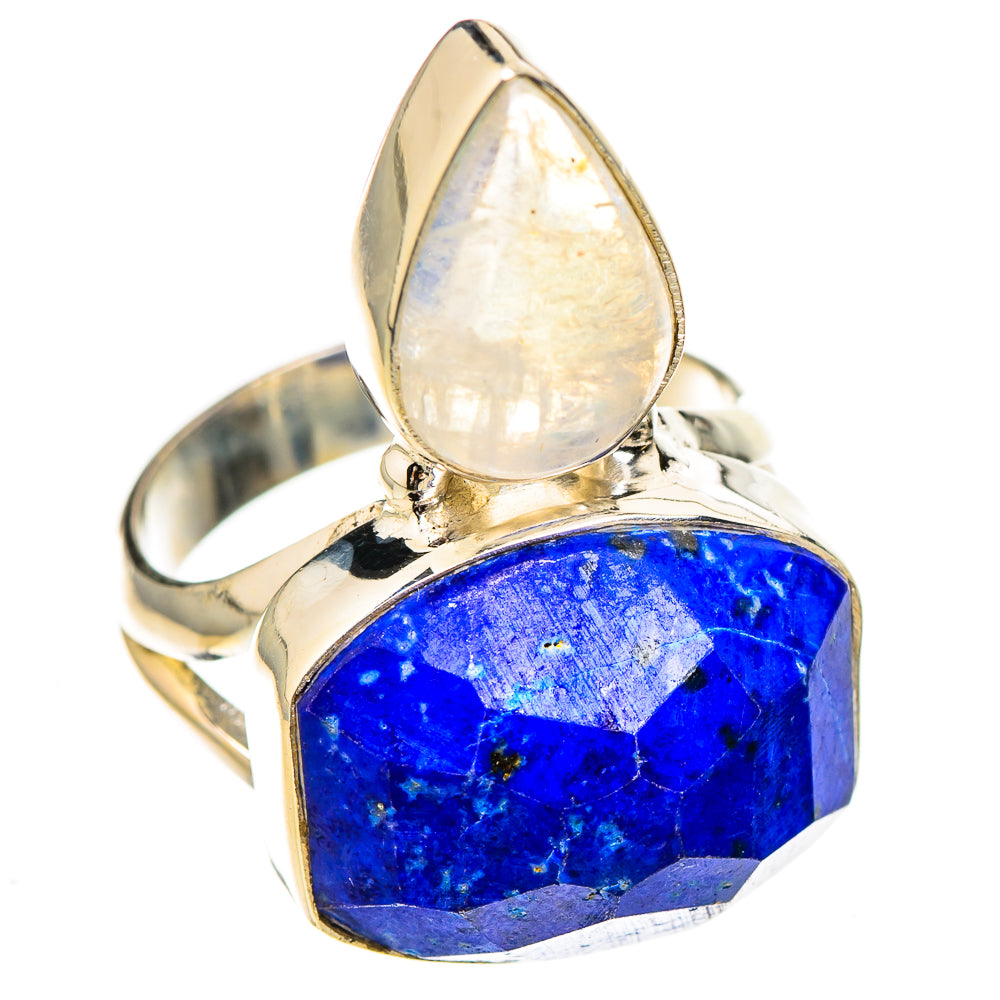 Lapis Lazuli, Rainbow Moonstone Rings handcrafted by Ana Silver Co - RING126822 - Photo 2