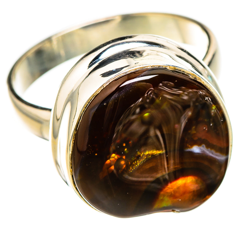 Mexican Fire Agate Rings handcrafted by Ana Silver Co - RING126827 - Photo 2