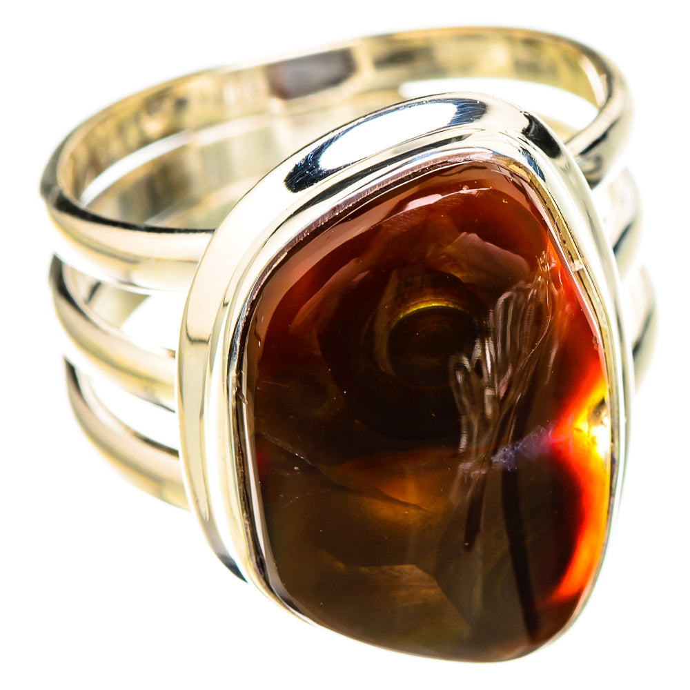 Mexican Fire Agate Rings handcrafted by Ana Silver Co - RING126844 - Photo 2