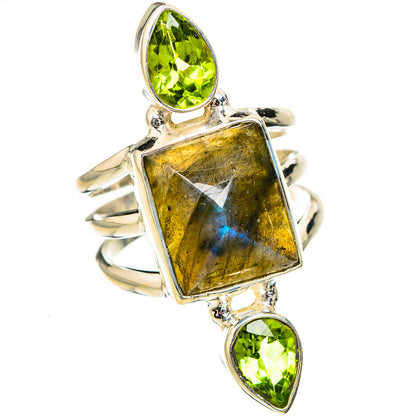 Labradorite, Peridot Rings handcrafted by Ana Silver Co - RING126864 - Photo 2