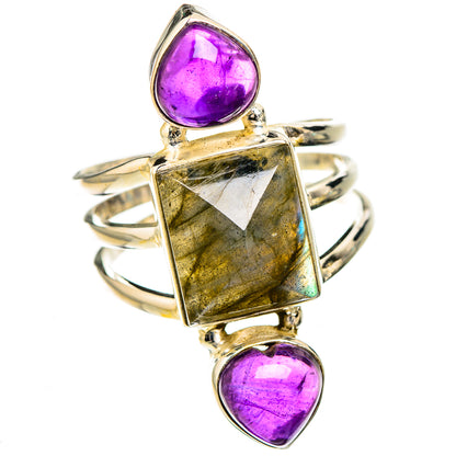 Labradorite, Amethyst Rings handcrafted by Ana Silver Co - RING126866 - Photo 2