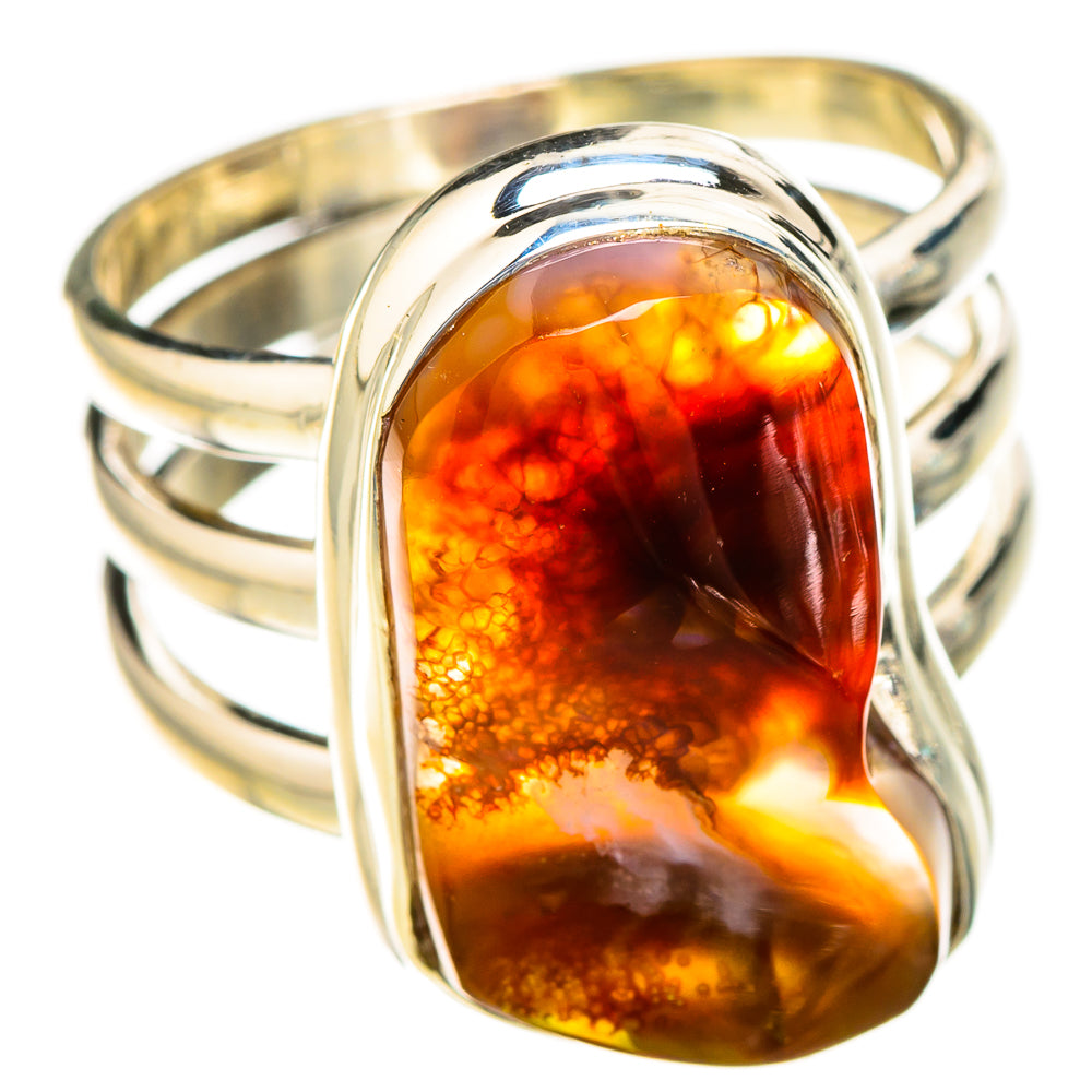 Mexican Fire Agate Rings handcrafted by Ana Silver Co - RING126876 - Photo 2