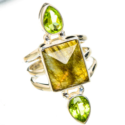 Labradorite, Peridot Rings handcrafted by Ana Silver Co - RING126882 - Photo 2