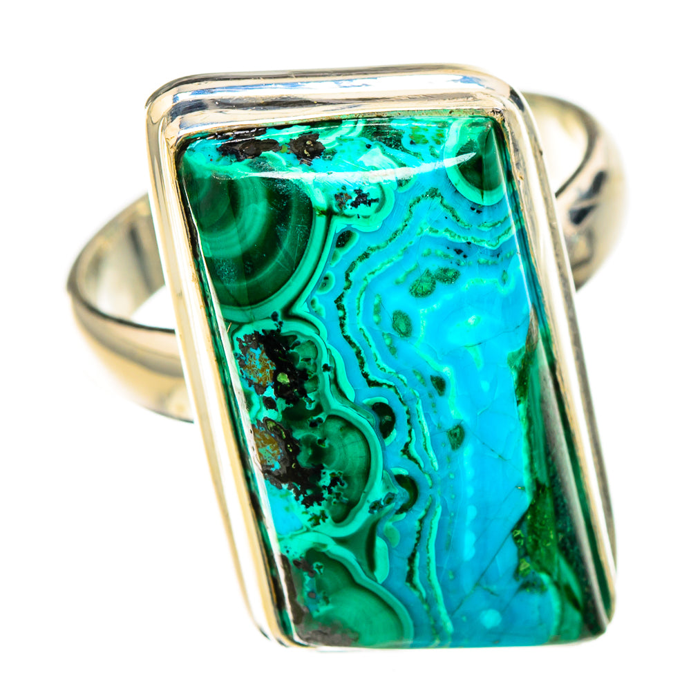 Malachite In Chrysocolla Rings handcrafted by Ana Silver Co - RING126883 - Photo 2