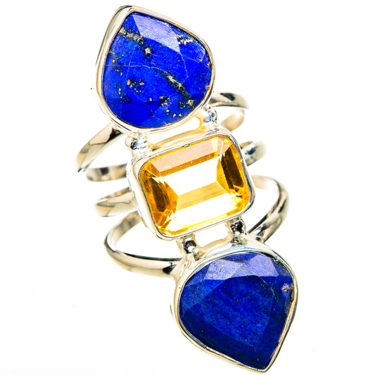 Lapis Lazuli, Citrine Rings handcrafted by Ana Silver Co - RING126887 - Photo 2