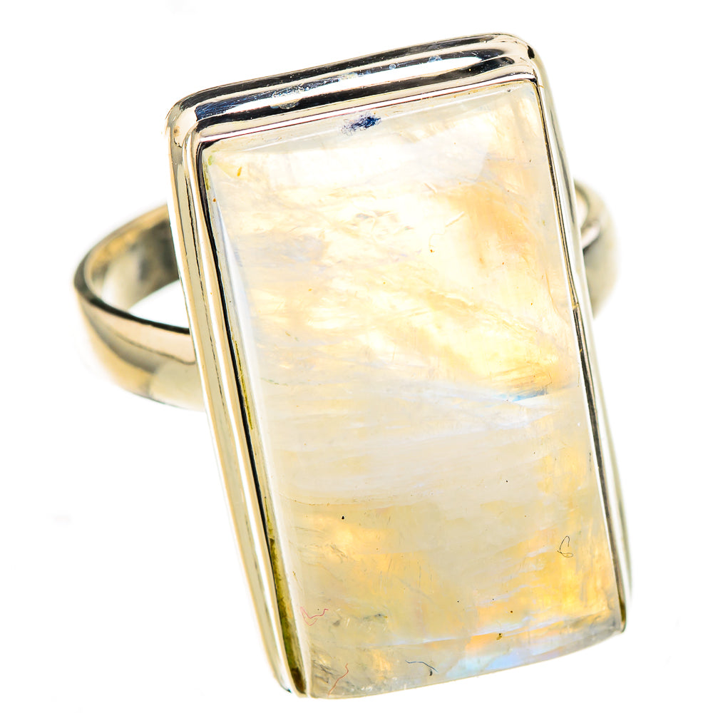 Rainbow Moonstone Rings handcrafted by Ana Silver Co - RING126899 - Photo 2