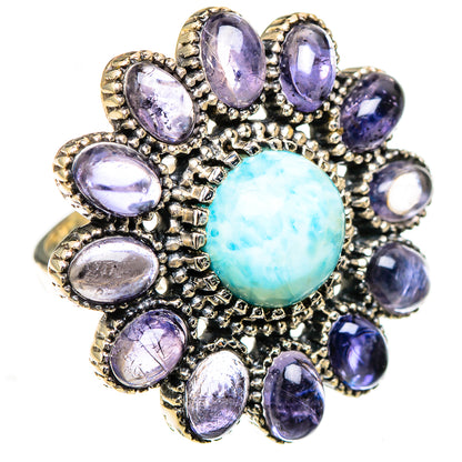 Larimar, Tanzanite Rings handcrafted by Ana Silver Co - RING126901 - Photo 2