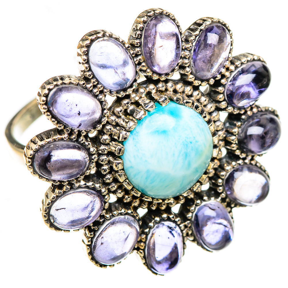 Larimar, Tanzanite Rings handcrafted by Ana Silver Co - RING126904 - Photo 2