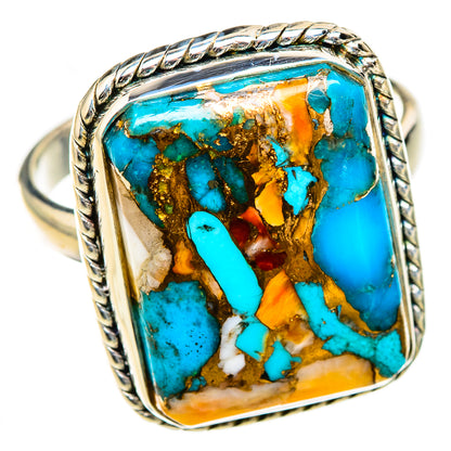 Spiny Oyster Turquoise Rings handcrafted by Ana Silver Co - RING126910 - Photo 2
