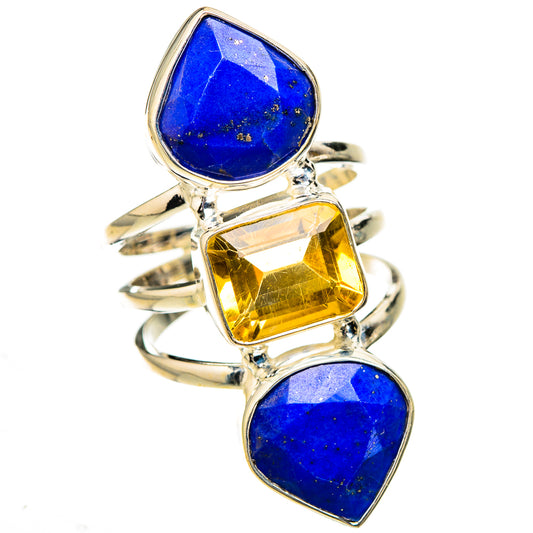 Lapis Lazuli, Citrine Rings handcrafted by Ana Silver Co - RING126913 - Photo 2