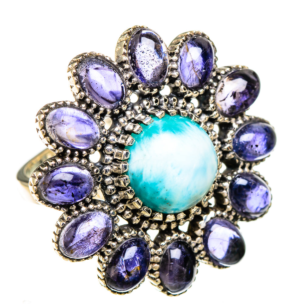 Larimar, Tanzanite Rings handcrafted by Ana Silver Co - RING126925 - Photo 2