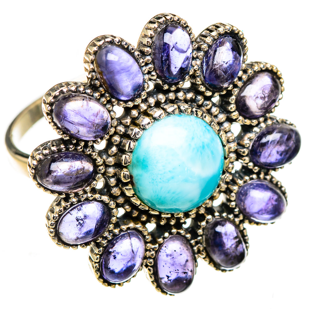 Larimar, Tanzanite Rings handcrafted by Ana Silver Co - RING126927 - Photo 2