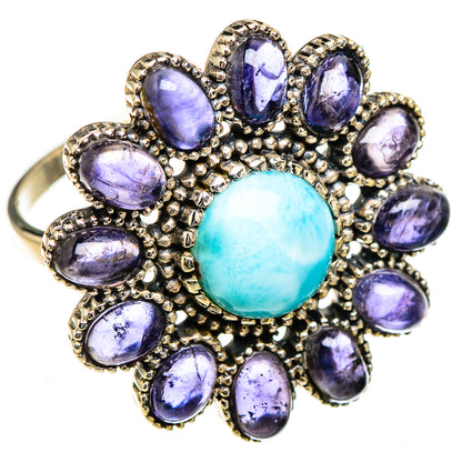 Larimar, Tanzanite Rings handcrafted by Ana Silver Co - RING126927 - Photo 2