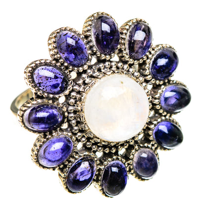 Rainbow Moonstone, Tanzanite Rings handcrafted by Ana Silver Co - RING126940 - Photo 2