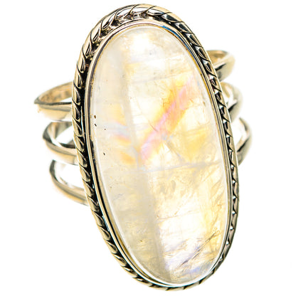 Rainbow Moonstone Rings handcrafted by Ana Silver Co - RING126946 - Photo 2