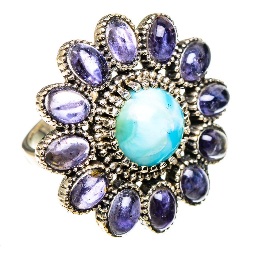 Larimar, Tanzanite Rings handcrafted by Ana Silver Co - RING126947 - Photo 2