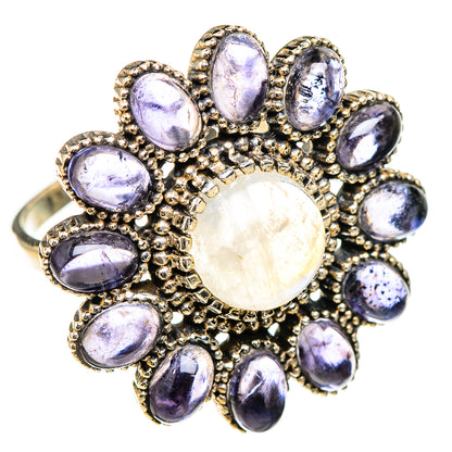 Rainbow Moonstone, Tanzanite Rings handcrafted by Ana Silver Co - RING126963 - Photo 2