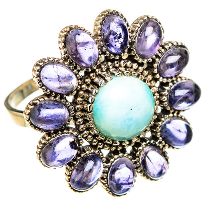 Larimar, Tanzanite Rings handcrafted by Ana Silver Co - RING126968 - Photo 2