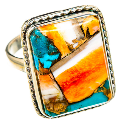 Spiny Oyster Turquoise Rings handcrafted by Ana Silver Co - RING126970 - Photo 2