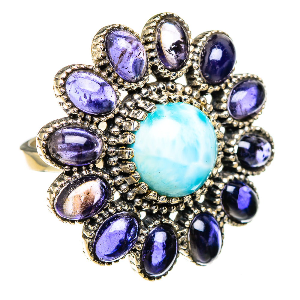 Larimar, Tanzanite Rings handcrafted by Ana Silver Co - RING126973 - Photo 2